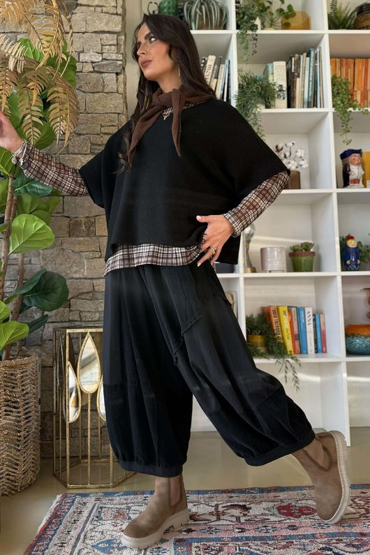 Bobby Mesh Layering Top Nevis Plaid Black